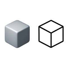 Isometric Cube Render with Wireframe Representation Sleek Design Exploring Volume and Geometry Minimalist Composition Revealing Depth and Structure