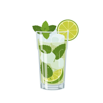 A refreshing mojito cocktail vector icon