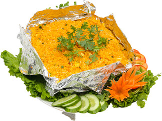 Seafood fried rice. Asia Chinese China food cuisine. Authentic Yangzhou fried rice with egg, fresh...
