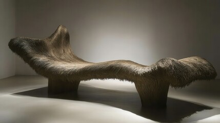 Fototapeta premium Unique Artistic Bench Design with Textured Organic Shape