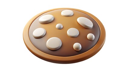 Fototapeta premium A single vibrant green apple with a brown stem is perfectly centered and isolated on a clean white background showcasing its smooth texture and glossy finish isolated on white background