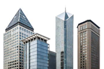 skyscrapers and modern high rise office buildings in Chicago cityscape