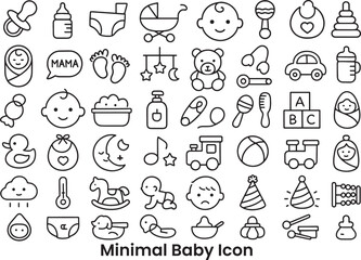A Line Art Icon Set for Babies, Newborns, and Parenting