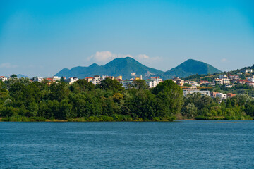 View of Tirana Lake Park in Tirana, Albania
