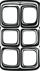 Abstract graphic of a rectangular, segmented object