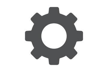 simple dark gray settings symbol, minimal clean design on transparent