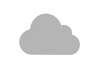 light gray cloud icon, clean flat vector on transparent background