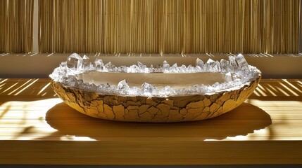 Decorative Bowl with Crystal Accents in Natural Interior Setting