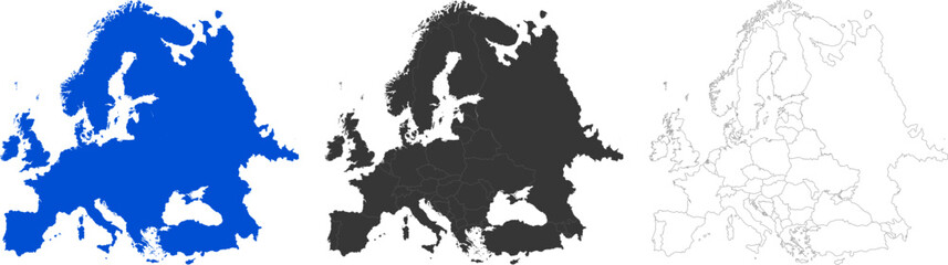 Territory of Europe, Asia, Eurasia with separate countries