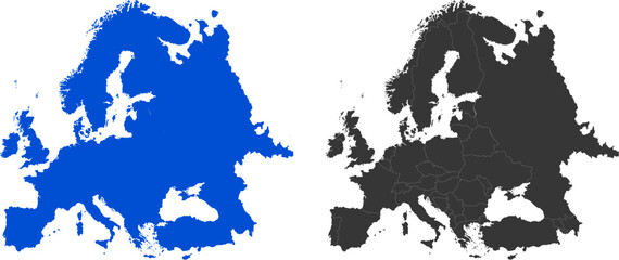 Territory of Europe, Asia, Eurasia with separate countries