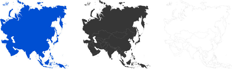 Territory of Europe, Asia, Eurasia with separate countries