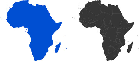Territory of Africa with separate countries