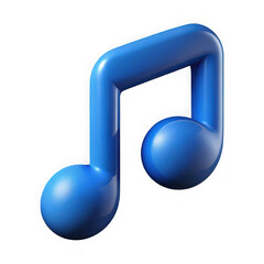 Glossy blue musical note isolated on black background ideal for music related designs