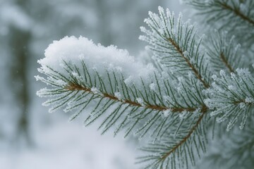 A Winter's Embrace on a Pine Tree