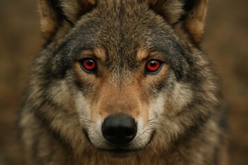 Fototapeta premium The Red-Eyed Wolf in its Natural Habitat