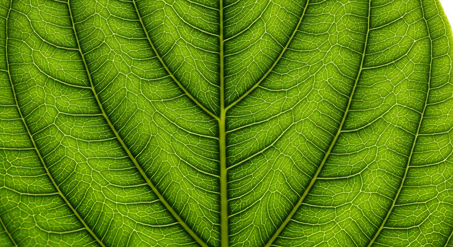 Green Leaf Veins Macro Detail Texture
