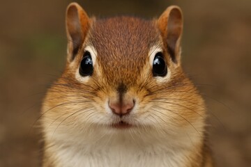 Obraz premium A squirrel's gaze meets ours in a moment of connection