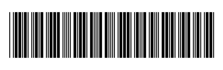 black silhouette barcode icon, barcode vector on white background.