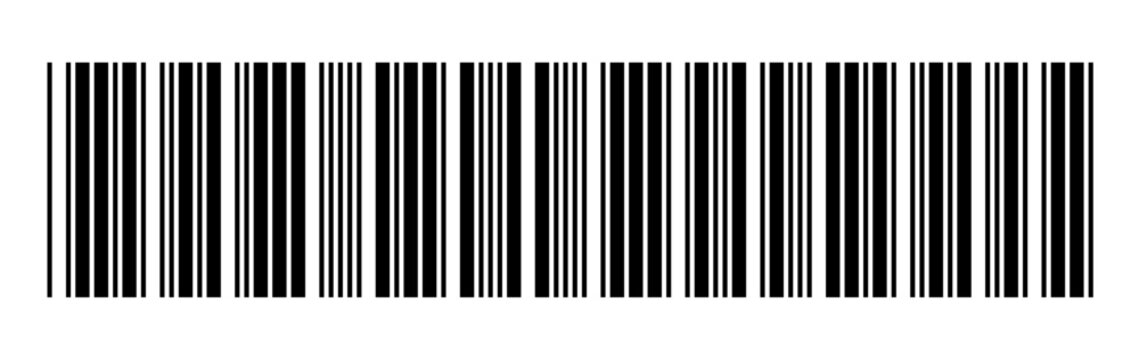 black silhouette barcode icon, barcode vector on white background.