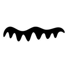 Black dripping paint or liquid with wavy abstract top edge shape design