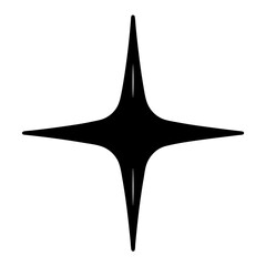 Fototapeta premium Black stylized starburst on a white background with rounded tips vector illustration