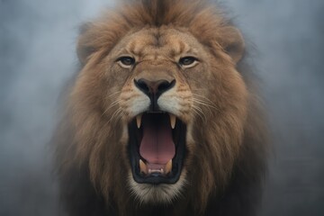 Fototapeta premium A Lion's Fierce Gaze