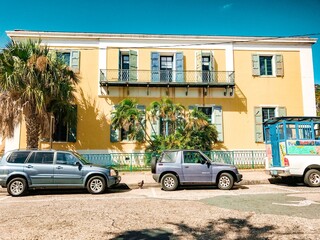 old car on Caribbean street