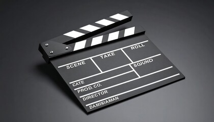 Obraz premium 3D Clapperboard on dark background