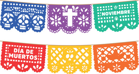 papel picado guirnalda día de muertos tradición mexicana