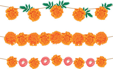 guirnalda flor cempasúchil adorno día de muertos