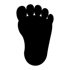 Simple Black Footprint Illustration Against a White Background, a Minimalist Icon
