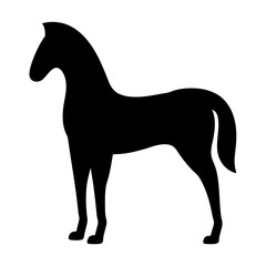 Silhouette of a Standing Horse, Elegant Design, Beautiful and Strong Animal