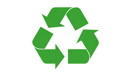 Obraz premium Flat Green Recycling Arrows Icon – Eco Symbol for Apps and Websites on White Background