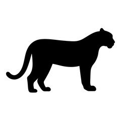 Silhouette of a Panther Walking, a Powerful and Graceful Feline Predator