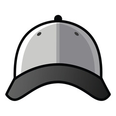 Minimalist baseball cap vector illustration with dark green accents