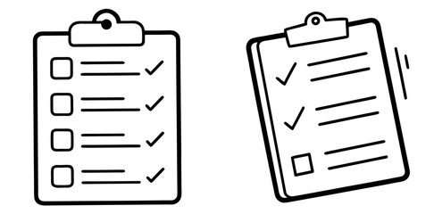 Checklist Coloring Book Page &ndash; Outline Line Art Task List Illustration for Kids and Adults