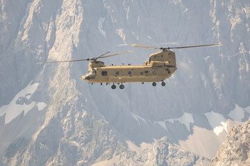 Netherlands Royal Air Force Boeing CH-47F Chinook D-479 flying over Zugspitze in the Alps