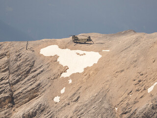 Netherlands Royal Air Force Boeing CH-47F Chinook D-479 flying over Zugspitze in the Alps