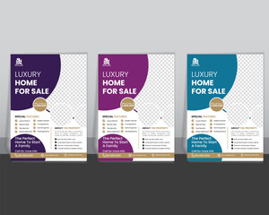 Luxury Real Estate Flyer Template | Modern Home For Sale Poster | EPS Format for Realtor Marketing