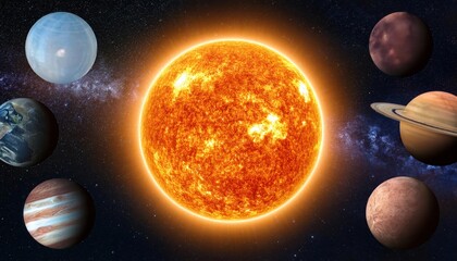 Sun and Eight Planets: Stunning Solar System Representation