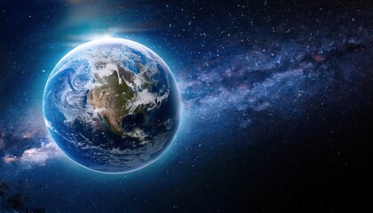 Earth from Space Starry Galaxy View with Environmental Focus