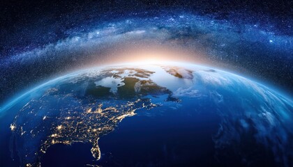 Panoramic Full View of Earth from Space: Stunning Global Perspective