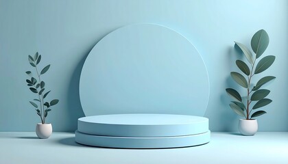 Light blue minimalist podium (1)