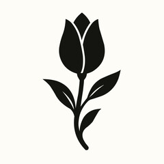 Vector illustration of a black and white floral design with leaves and branches, embodying the beauty of nature's foliage