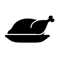 Black Silhouette of Roasted Chicken on Platter Perfect Thanksgiving Dinner