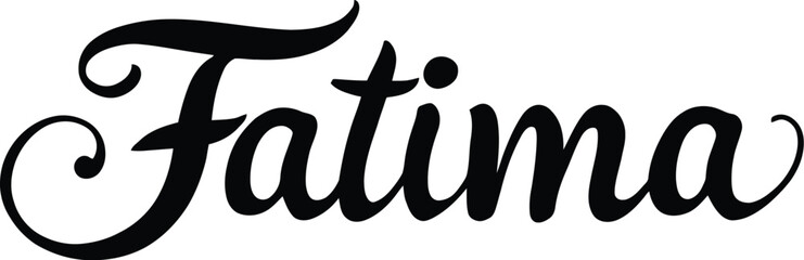 Obraz premium Fatima — Silhouette Typography in Elegant Cursive Script