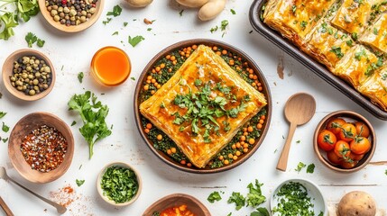 Colorful Vegetable Dish with Fresh Ingredients on Rustic Table