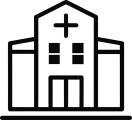 Hospital building Vector illustration on transparent background