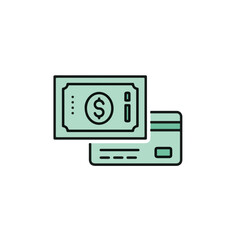 Conceptual illustration of a cash banknote and a credit card.
