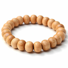 Obraz premium A wooden bead bracelet laid flat, showcasing natural materials and craftsmanship